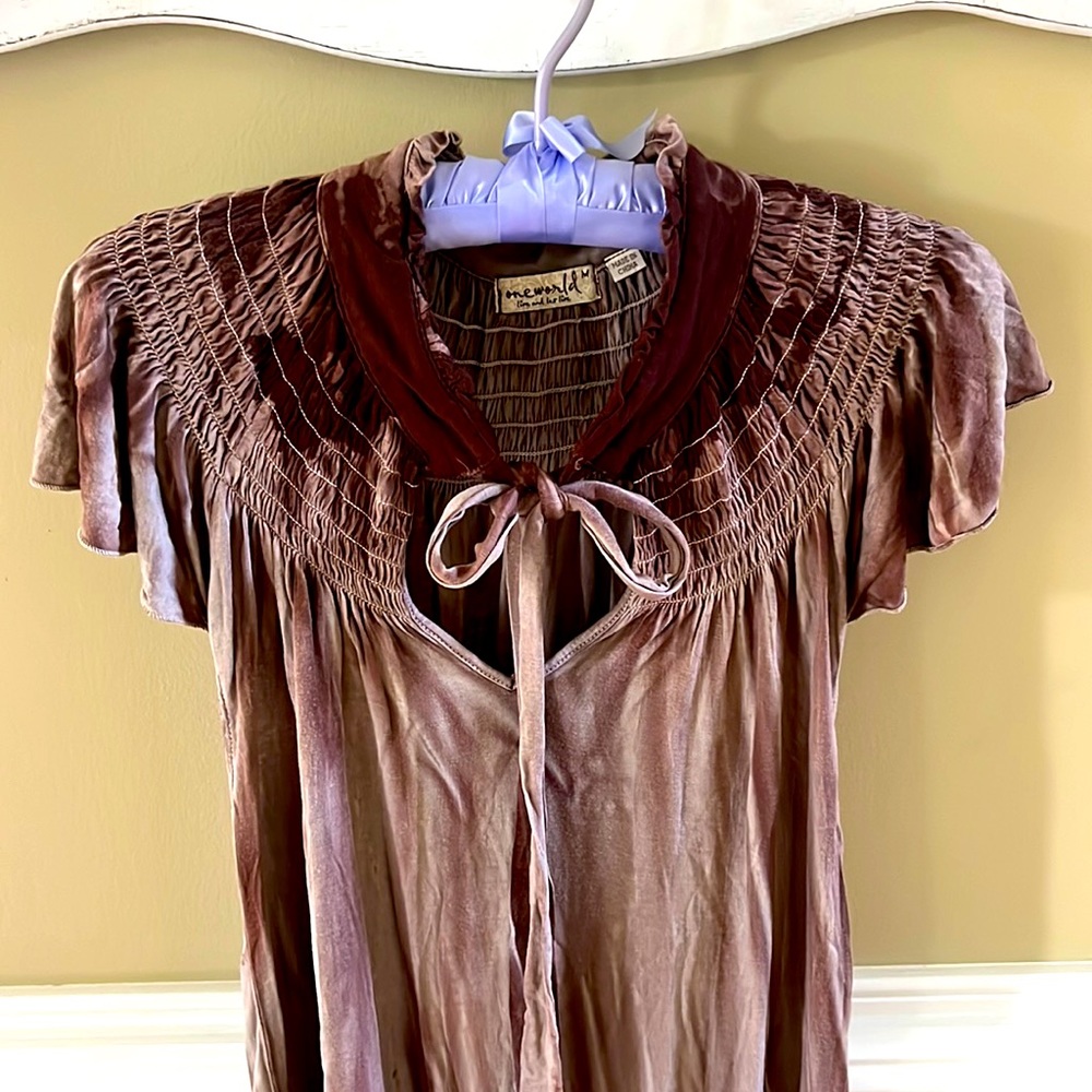 One World medium brown top